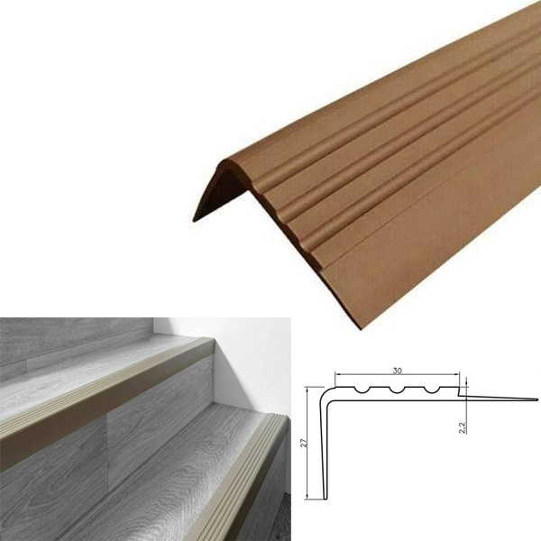 Anti Slip Stair Nosing 30mm x 27mm Rubber Angle Step Edge Bullnose Stair Nosing