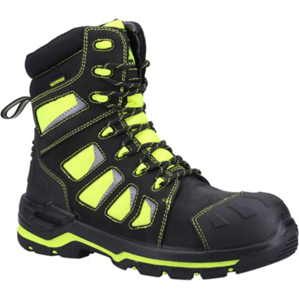 Water Resistant AS972C Beacon S3 Hi-Viz Hi Leg Safety Shoes