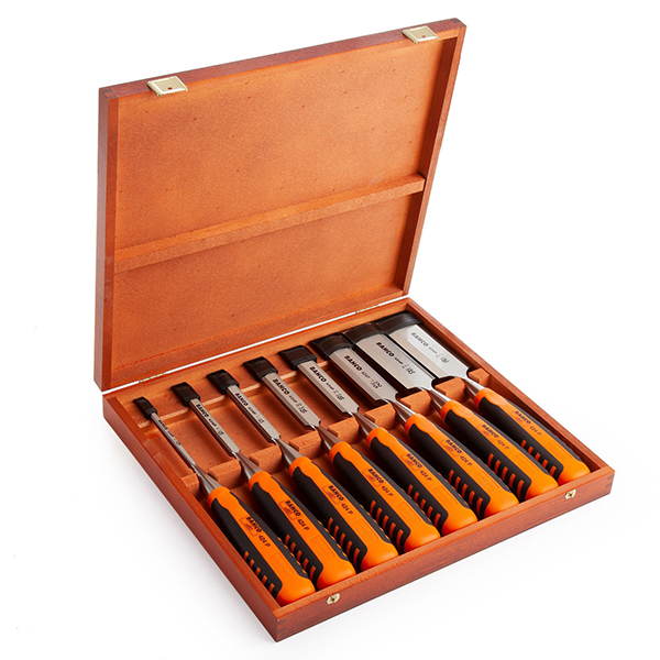 Bahco 8-Piece Bevel Edge Chisel Set Superior Tools in a Classic Wooden Box