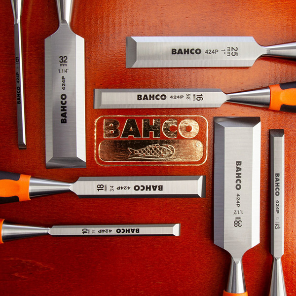 Bahco 8-Piece Bevel Edge Chisel Set Superior Tools in a Classic Wooden Box