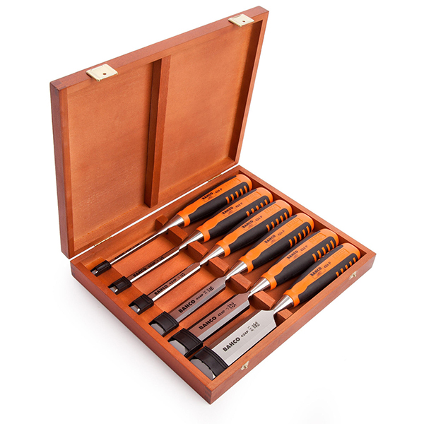 Bahco 6-Piece Chisel Set Bevel Edge Design for Fine Craftsmanship