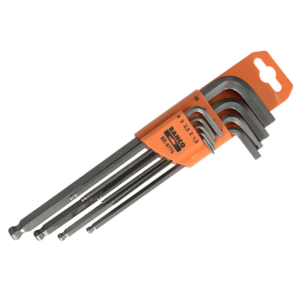 Bahco Metric Ball-End Hex Key Set Phosphate Finish with Hanging Hole