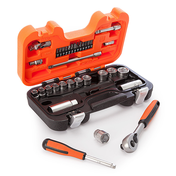 Bahco Metric Socket Set and Ratchet Square Drive (34 Piece) 