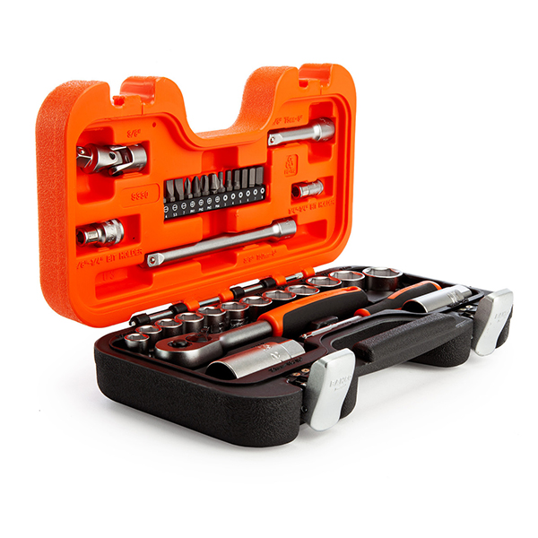 Bahco Metric Socket Set and Ratchet Square Drive (34 Piece) 