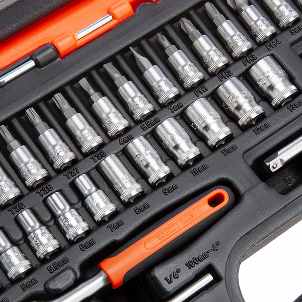 Oil and Temperature Resistant Bahco S460 Bit and Socket Set 1/4in Dynamic Drive (46 Piece)