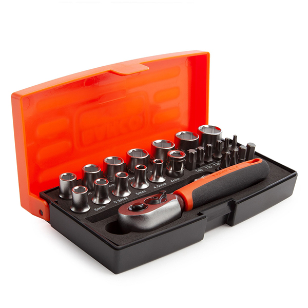 Bahco Quick-Release Ratchet Square Drive Metric Bit and Socket Set (25 Piece)