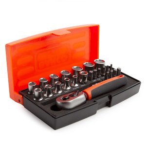 Bahco Quick-Release Ratchet Square Drive Metric Bit and Socket Set (25 Piece)