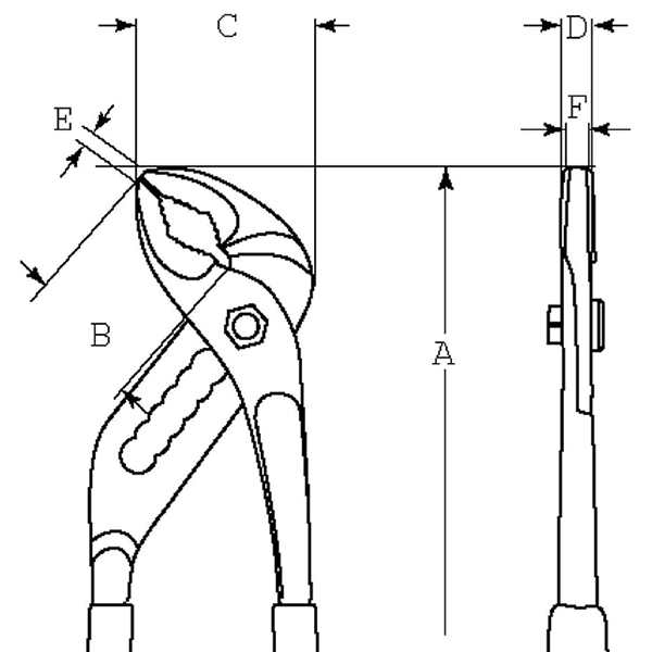 Bahco Multi Adjust Points Water Pump Slip Joint Pliers Capacity 45mm