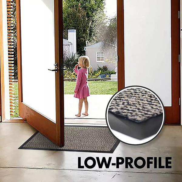 Beige/Black Heavy Duty Non Slip Rubber Barrier Mats For Indoor And Outdoor