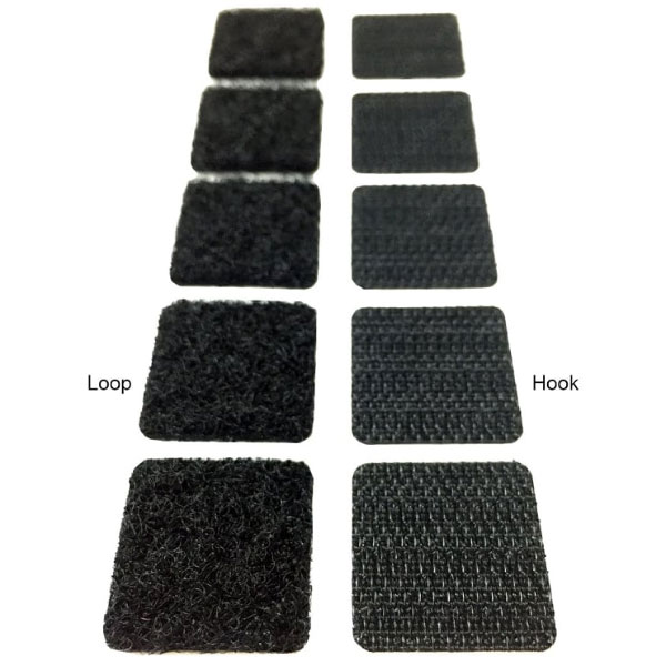 Black High Tack Rubber Adhesive Fastener Squares Hook & Loop 