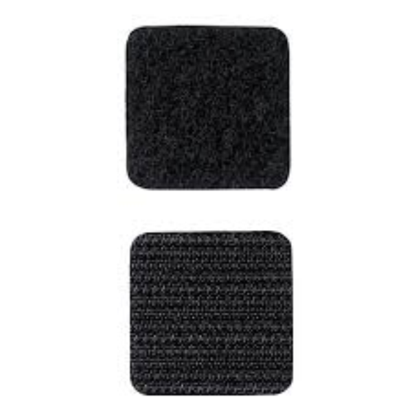 Black High Tack Rubber Adhesive Fastener Squares Hook & Loop 