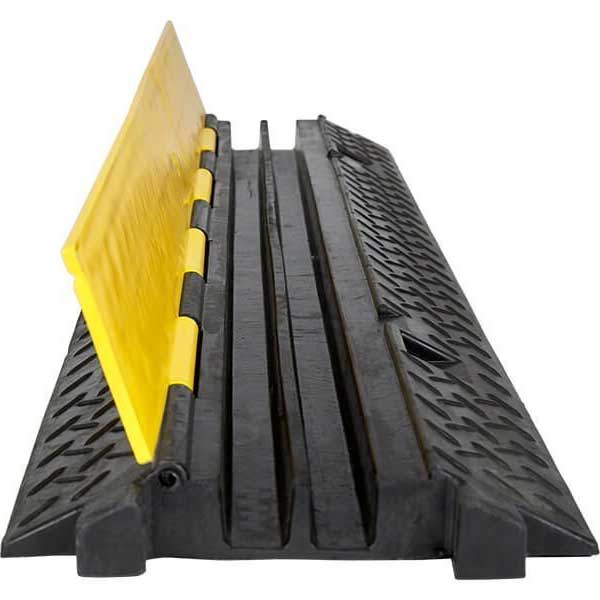 Black/Yellow Dual Channel Pavement Cable Protector