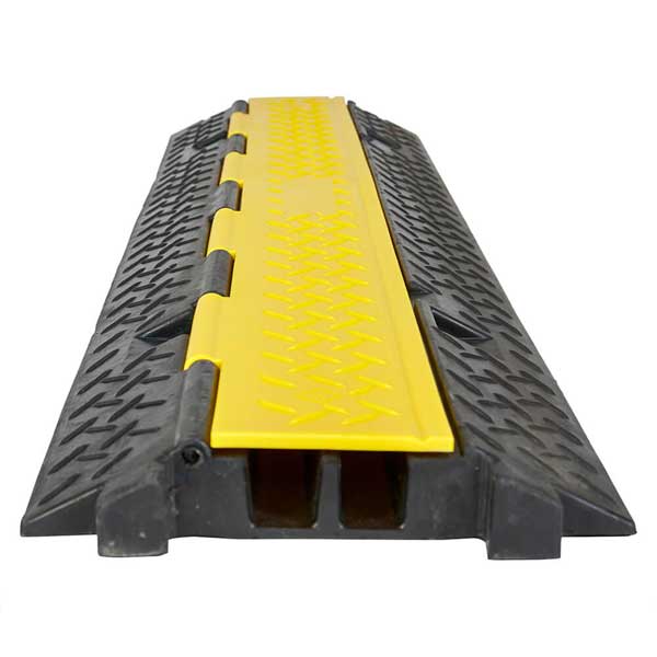 Black/Yellow Dual Channel Pavement Cable Protector