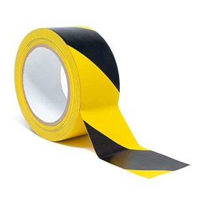 Black & Yellow Heavy Duty Warning Safety Tape, Adhesive Hazard Floor Marking Tape