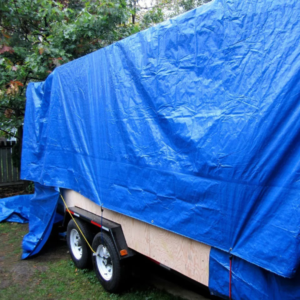 Blue 60 GSM Multipurpose Waterproof Tarpaulin Furniture Caravan Cover Sheet 