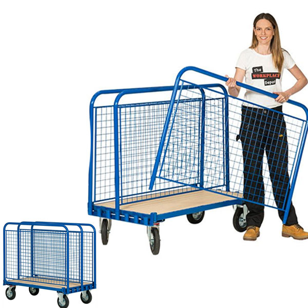 Blue Adjustable Board Trolley With Solid Rubber Wheels