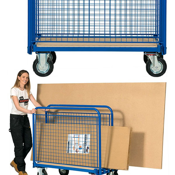 Blue Adjustable Board Trolley With Solid Rubber Wheels