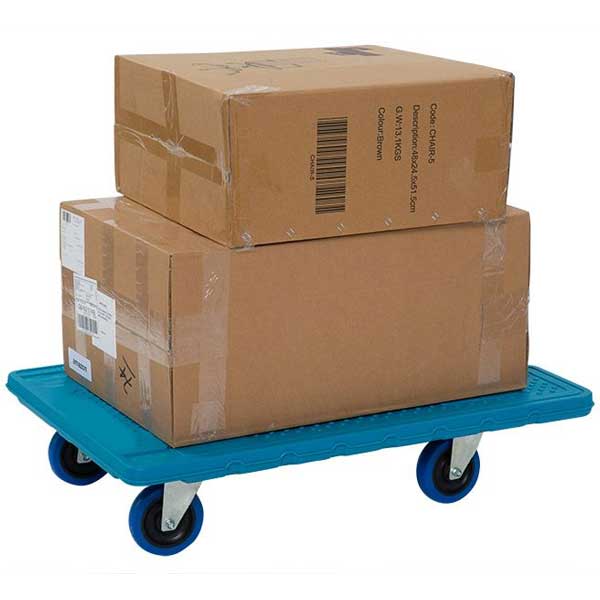 Blue Polypropylene Lightweight Plastic Dolly