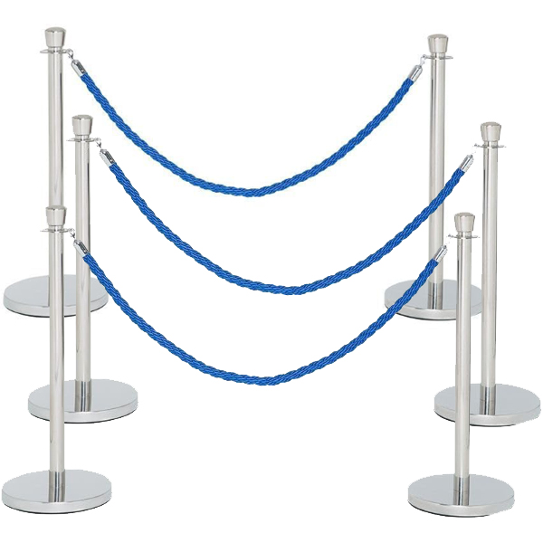 Blue Twisted Rope & Crowd Control Post Barriers