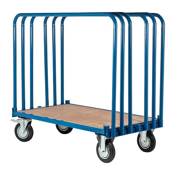 Blue Sheet Material Trolley With Solid Rubber Wheel- 500kg Capacity