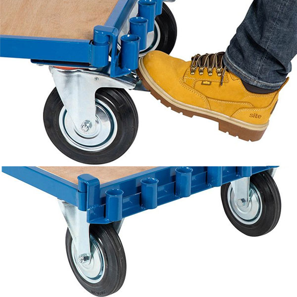 Blue Sheet Material Trolley With Solid Rubber Wheel- 500kg Capacity