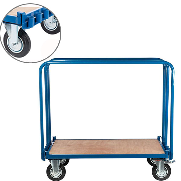 Blue Sheet Material Trolley With Solid Rubber Wheel- 500kg Capacity