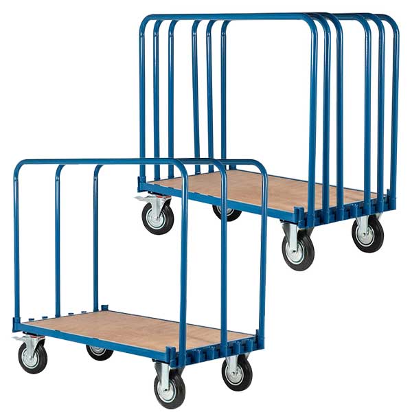 Blue Sheet Material Trolley With Solid Rubber Wheel- 500kg Capacity