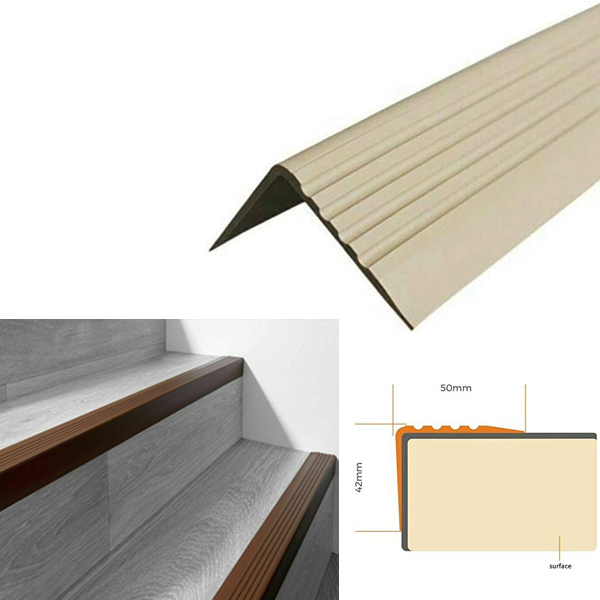 Bullnose Stair Nosing 50mm x 42mm Non Slip Rubber Angle Step Edge