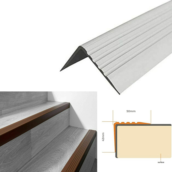 Bullnose Stair Nosing 50mm x 42mm Non Slip Rubber Angle Step Edge