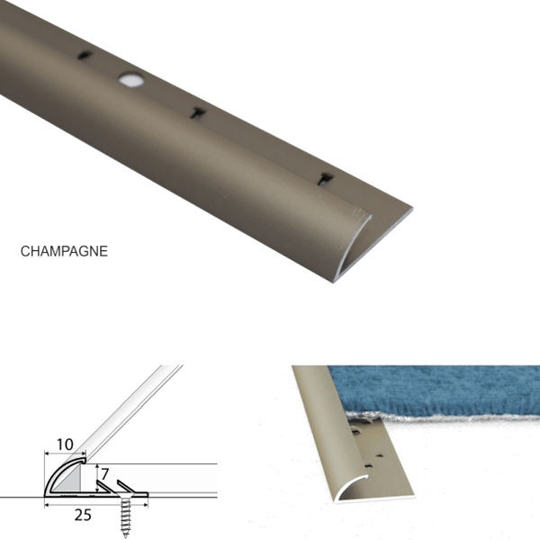 Carpet Profile Joining carpet to vinyl Anodised coated