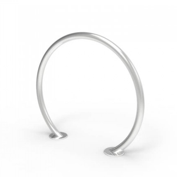 Circular Hooped Design Silver Bike Rack