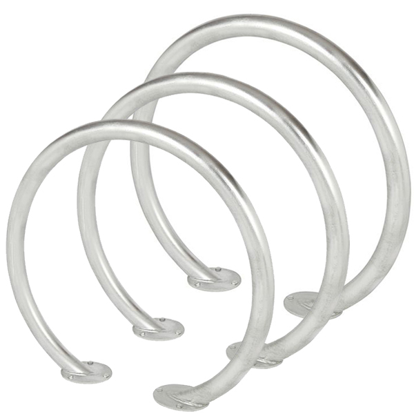 Circular Hooped Design Silver Bike Rack