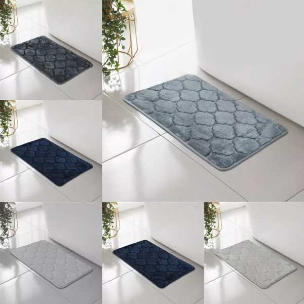 Classic Shell Greek Non Slip Memory Foam Bathroom Mat Rug