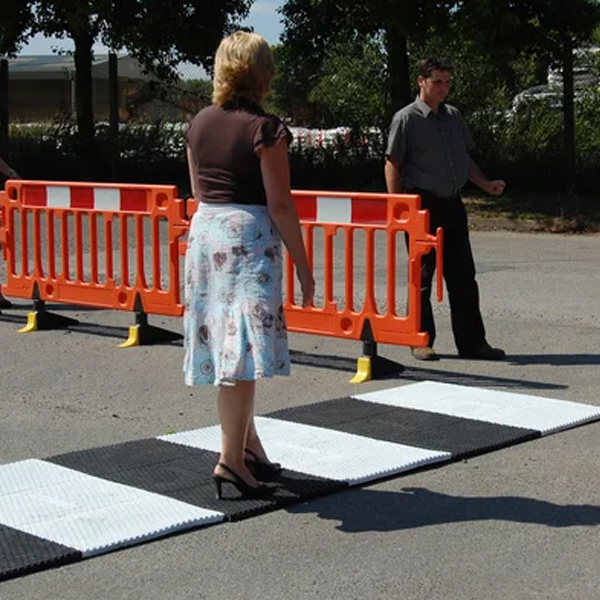 Clear Path Oxford Plastic Temporary Pedestrian Crossing Mat