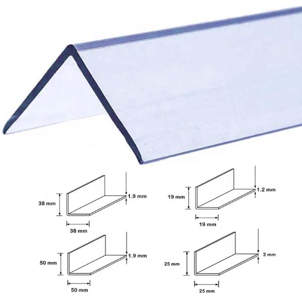 Clear Wall Protector Plastic PVC Corner 90 Degree Angle Trim Moulding 2.44m Long