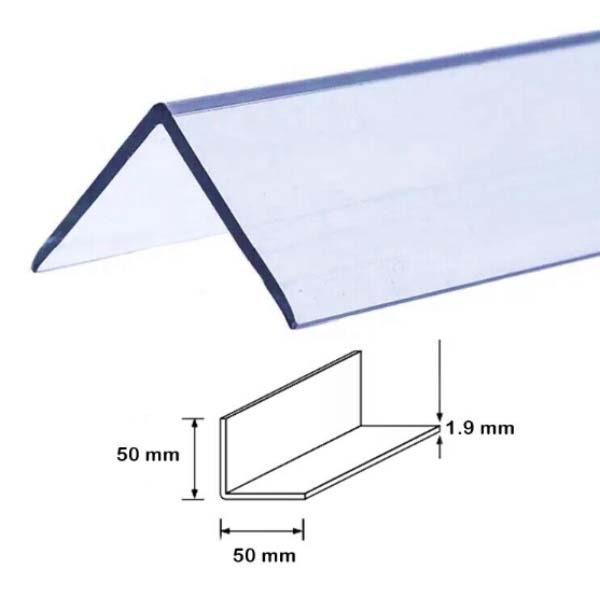 Clear Wall Protector Plastic PVC Corner 90 Degree Angle Trim Moulding 2.44m Long