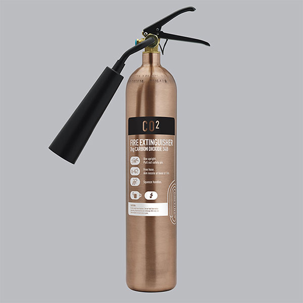 CO2 Fire Extinguisher Brushed Copper