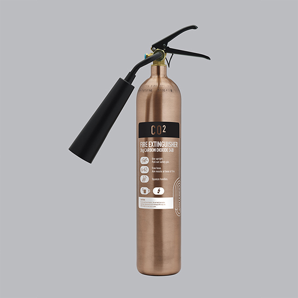 CO2 Fire Extinguisher Brushed Copper