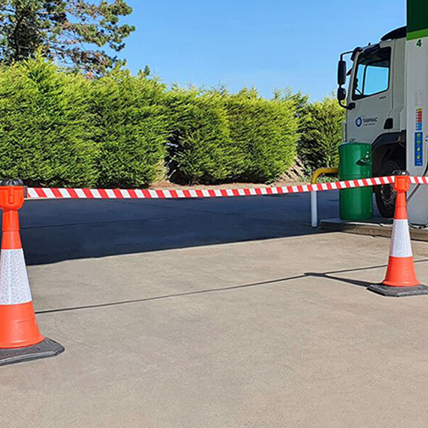 Waterproof Cone Barrier Warning Tape For Road Maintenance- Red & White