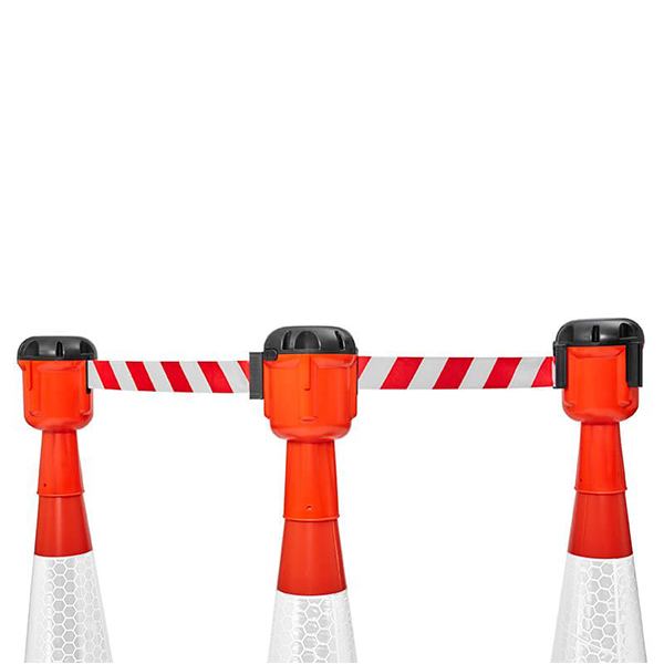 Waterproof Cone Barrier Warning Tape For Road Maintenance- Red & White