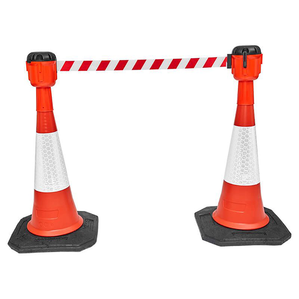 Waterproof Cone Barrier Warning Tape For Road Maintenance- Red & White