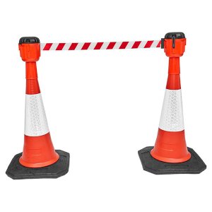 Waterproof Cone Barrier Warning Tape For Road Maintenance- Red & White