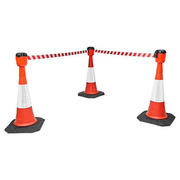 Waterproof Cone Barrier Warning Tape For Road Maintenance- Red & White