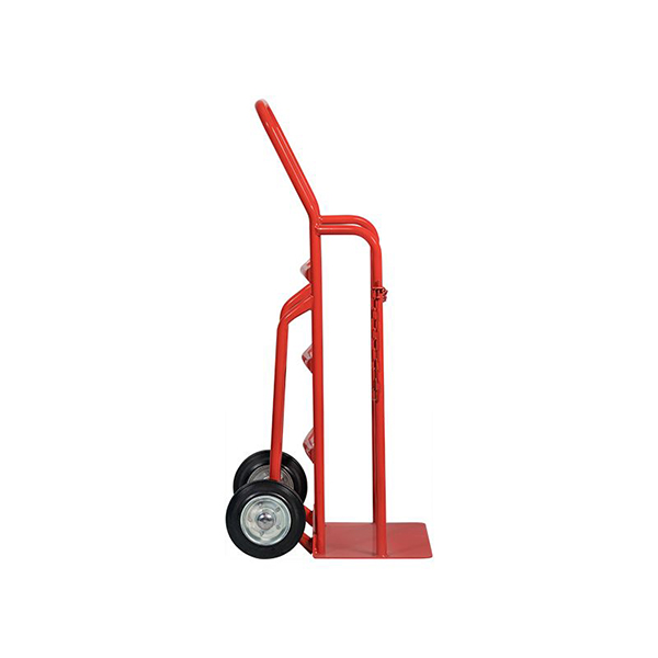 Single Gas Bottle Steel Trolley With Solid Black Rubber Wheels