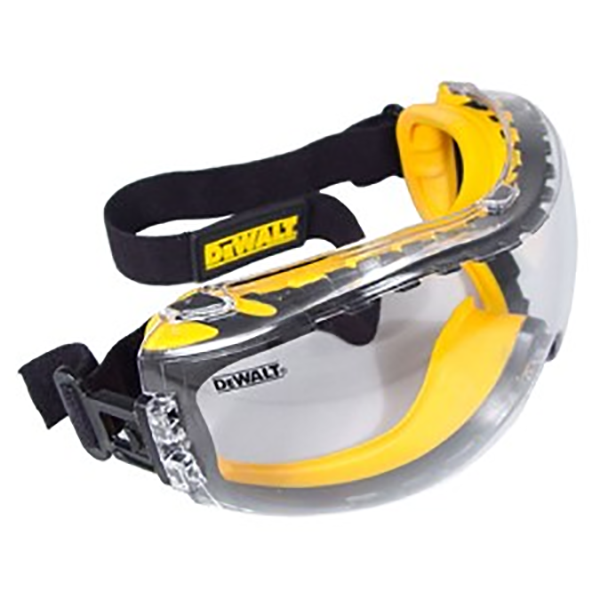 Dewalt Concealer Clear Anti Fog Lens Safety Goggles 