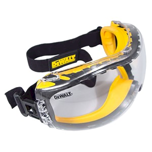 Dewalt Concealer Clear Anti Fog Lens Safety Goggles 