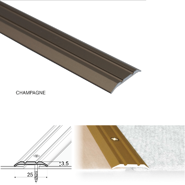 Door Floor Threshold For Connecting wooden Laminate Carpet Vinyl or tiled floors Aluminum