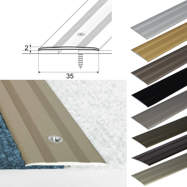 Door Threshold Flat For Connecting wooden, Laminate, Carpet, Vinyl or tiled floors Aluminum