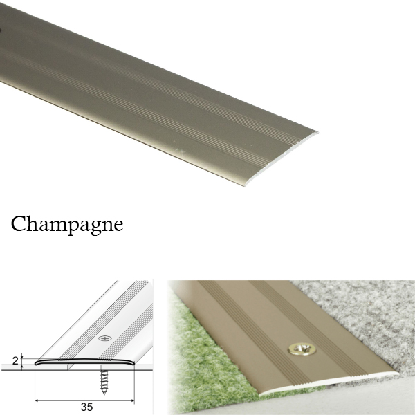 Door Threshold Flat For Connecting wooden, Laminate, Carpet, Vinyl or tiled floors Aluminum