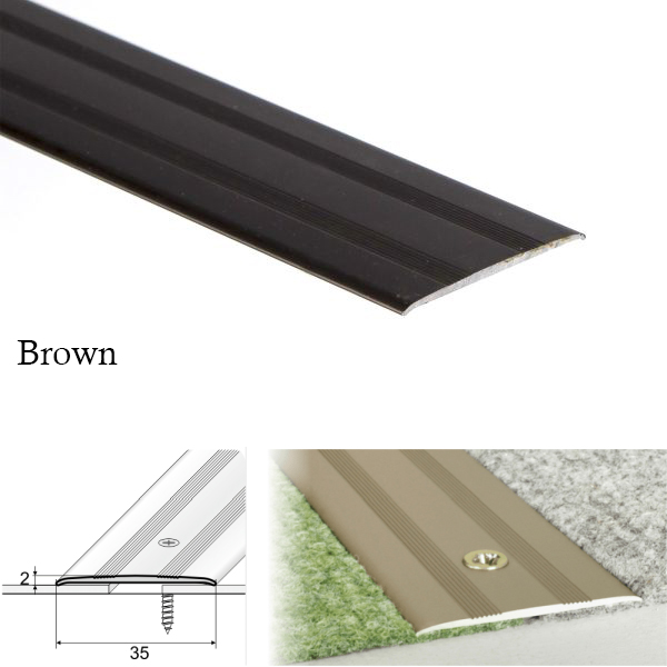 Door Threshold Flat For Connecting wooden, Laminate, Carpet, Vinyl or tiled floors Aluminum